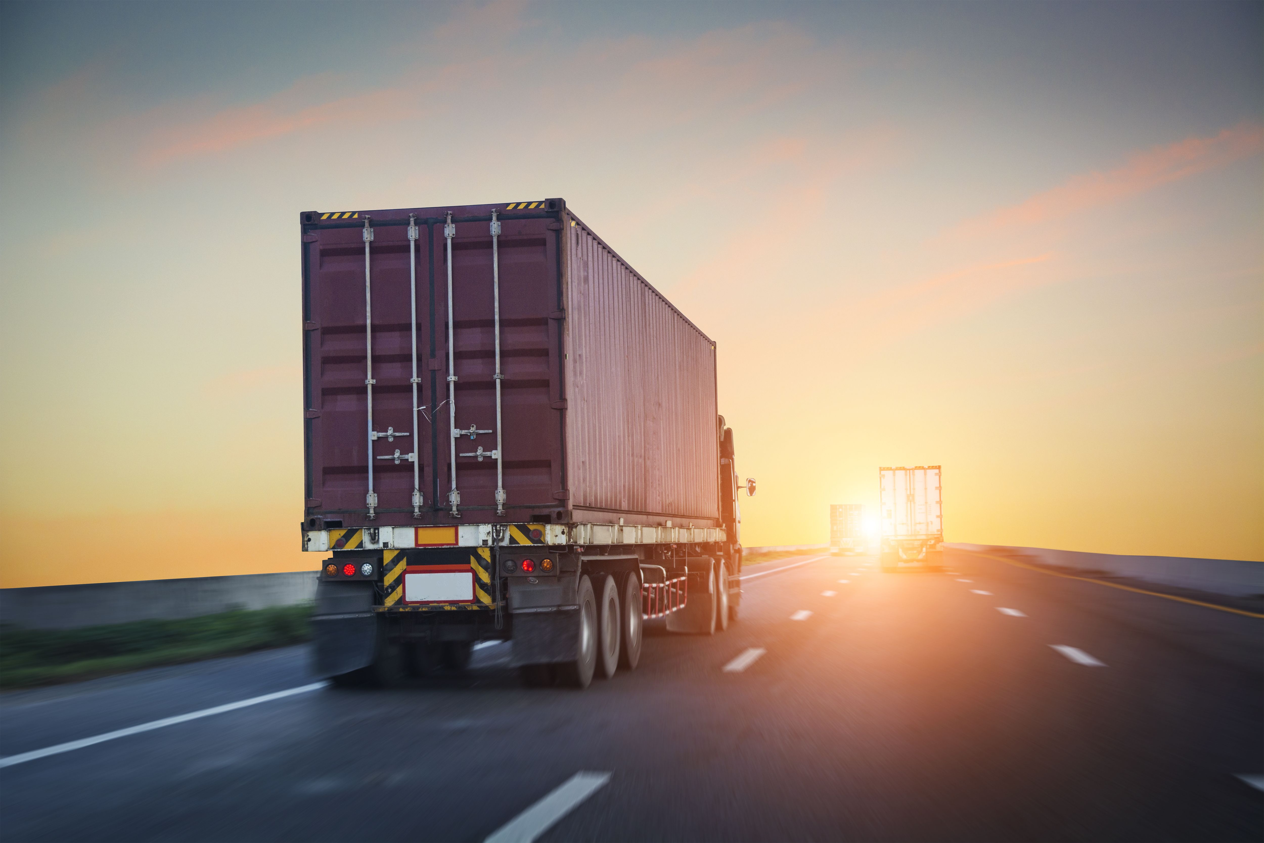 Semi Truck Driving on the Highway